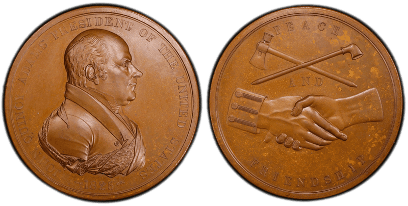 1825 Bronze Medal J-IP-11, John Quincy Adams