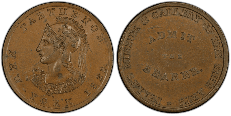 (1825) Copper Token HT-303, Peale's Museum NY