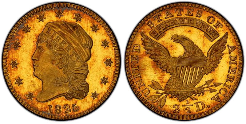 1825 Capped Head to Left Quarter Eagle