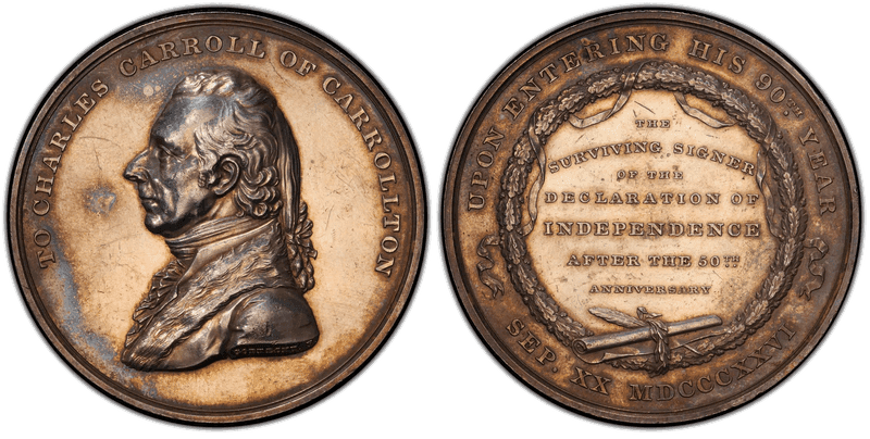 1826 Silver Medal Julian PE-6, Charles Carroll