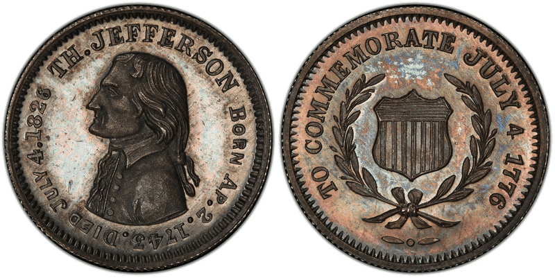 1826 Silver Token Abler-110, Jefferson