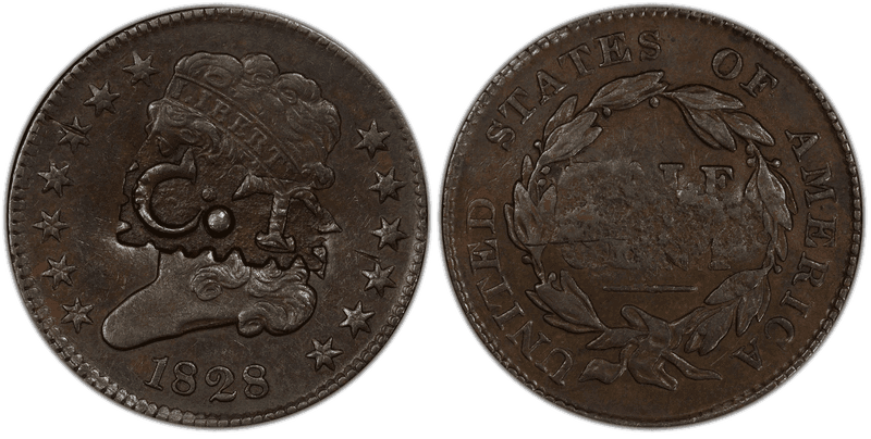 1828 Classic Head Half Cent - Brunk T-16 13 Stars C.T