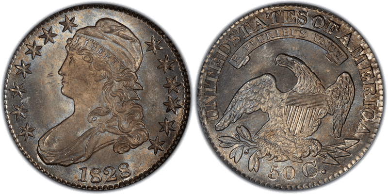 1828 Capped Bust Half Dollar - Square 2, Small 8s, Lg. Letters