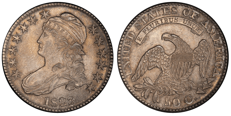 1828 Capped Bust Half Dollar - Square 2, Small 8s, Sm. Letters