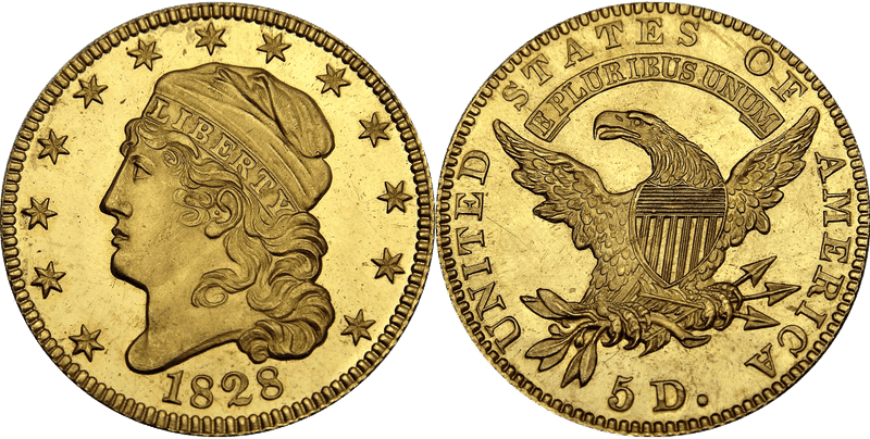 1828 Capped Head to Left Half Eagle
