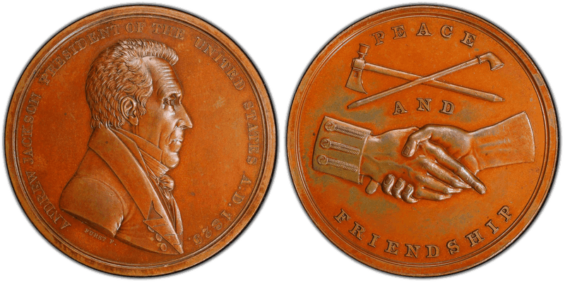 1829 Bronze Medal J-IP-15, Bronzed, Andrew Jackson