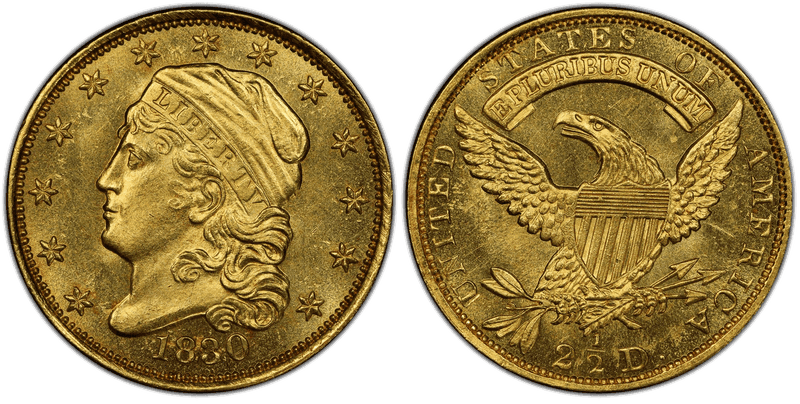 1830 Capped Head to Left Quarter Eagle