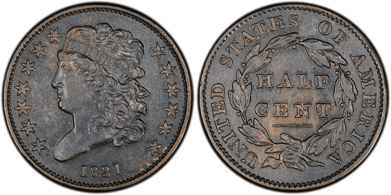 1831 Classic Head Half Cent