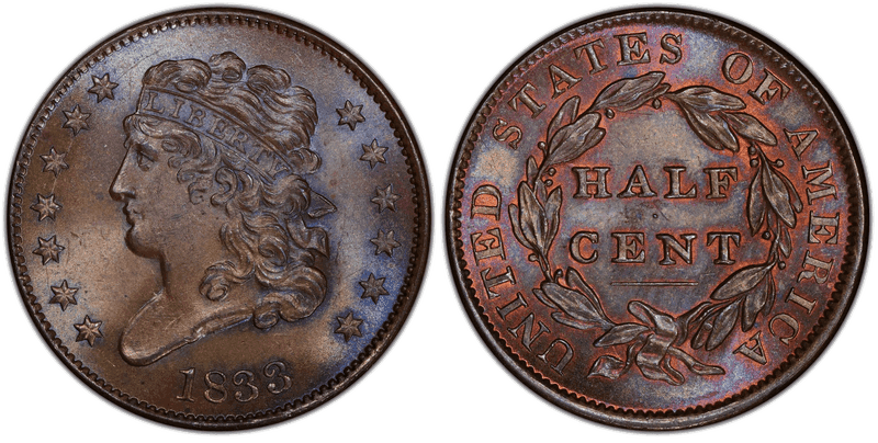 1833 Classic Head Half Cent