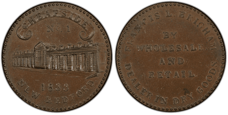 (1833) Copper Token HT-176, Francis L. Brigham MA