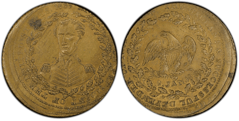 (1833) Brass Token HT-7A, Jackson, Large Shield