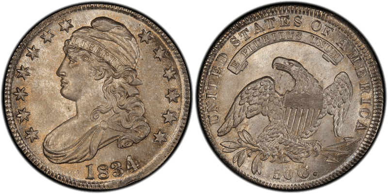 1834 Capped Bust Half Dollar - Large Date, Small Letters