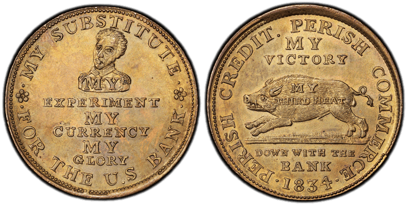 (1834) Brass Token HT-10, Running Boar