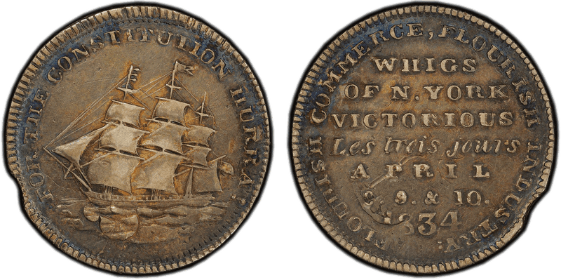 (1834) Silver Token HT-14C, 27mm Whig Victory