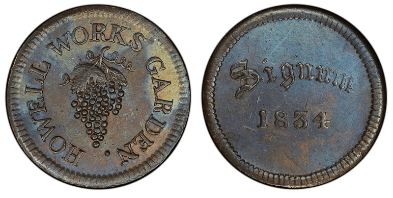 (1834) Copper Token HT-200, Howell Works Garden NJ