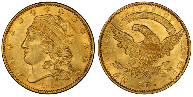 1834 Capped Head to Left Half Eagle - Plain 4