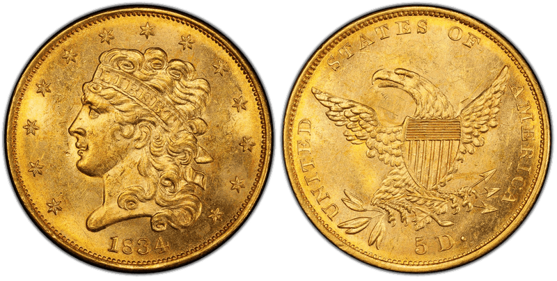 Classic Head Half Eagles 1834-1838