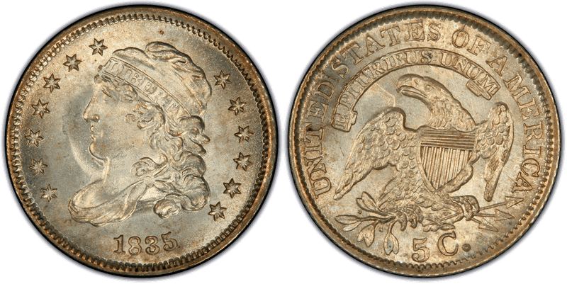 1835 Capped Bust Half Dime - Small Date, Large 5C