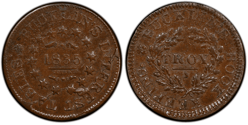 (1835) Copper Token HT-355, Bucklin's Interest Tables