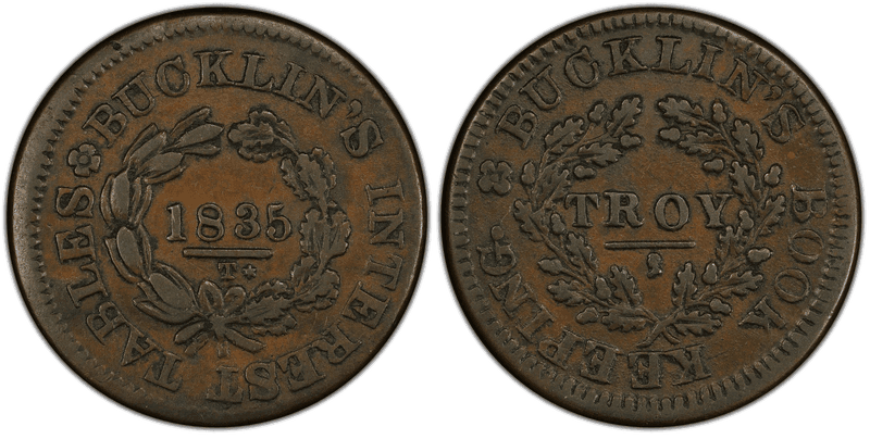 (1835) Token NY HT-353 Copper Bucklin's Interest Tables NY