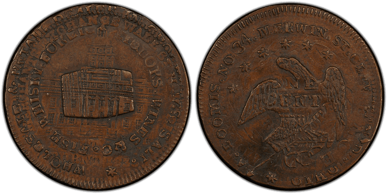 1835 Token W-OH-040-40a Copper Furman B. Stage