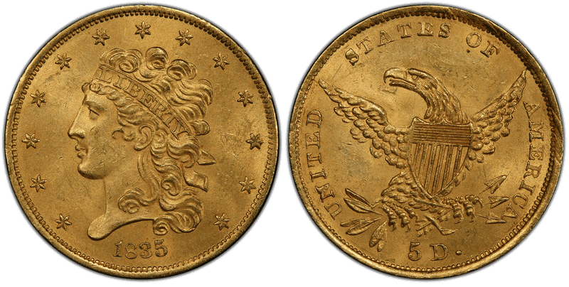 1835 Classic Head Half Eagle