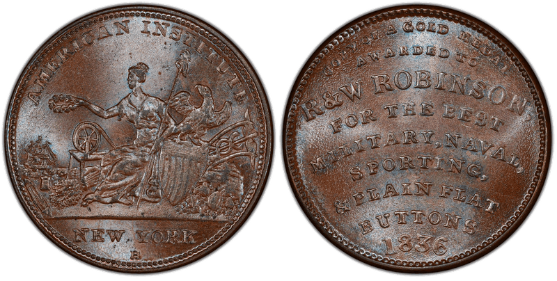 (1836) Token HT-155, R. & W. Robinson MA