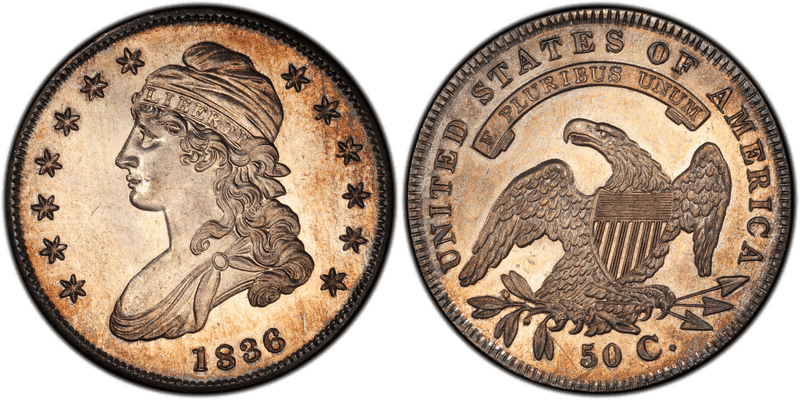 1836 Proof Capped Bust Half Dollar - 1836/1336 O-108