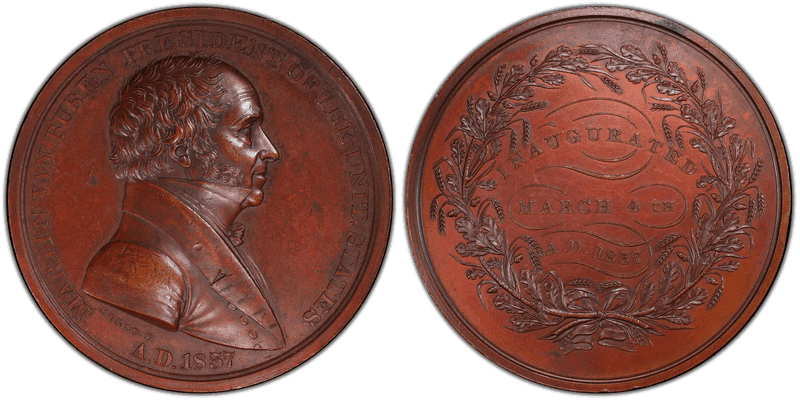 1837 Bronze Medal J-PR-6, Martin Van Buren