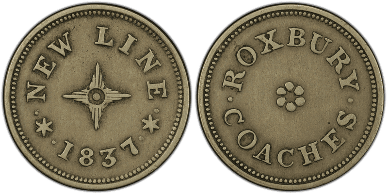 (1837) Token HT-169, German-Silver Roxbury Coaches MA