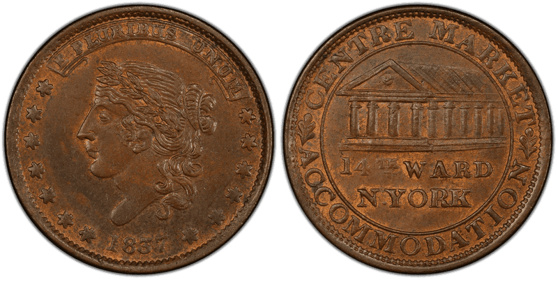 (1837) Copper Token HT-239, Centre Market NY