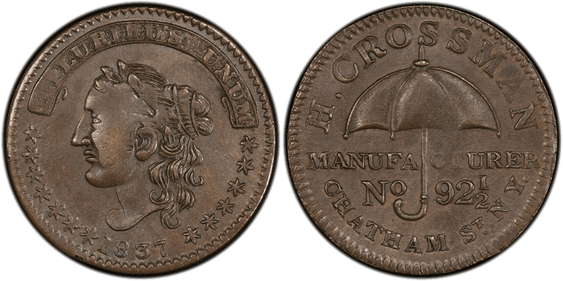 (1837) Copper Token HT-243, H. Crossman
