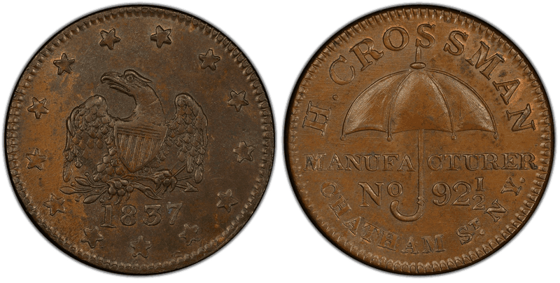 (1837) Copper Token HT-244, H. Crossman NY