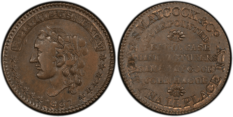(1837) Copper Token HT-289, S. Maycock & Co