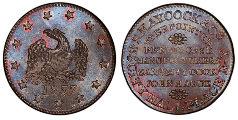 (1837) Copper Token HT-290, S. Maycock & Co