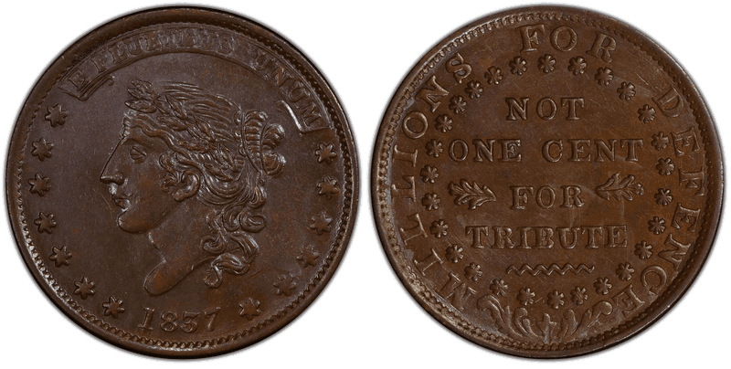 (1837) Copper Token HT-52, Liberty-Not One Cent