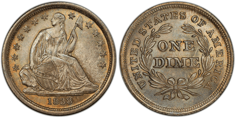 1838 Seated Liberty Dime