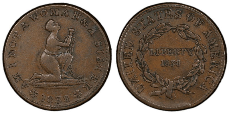 (1838) Copper Token HT-81A, Am I Not A Woman