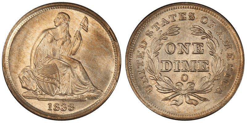 1838 Seated Liberty Dime