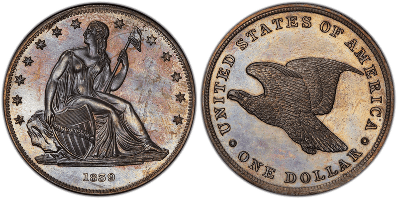 1839 Proof Dollar Pattern - J-105, Restrike