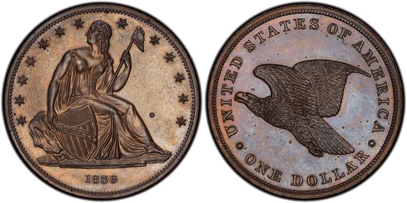 1839 Proof Dollar Pattern - J-107, Restrike