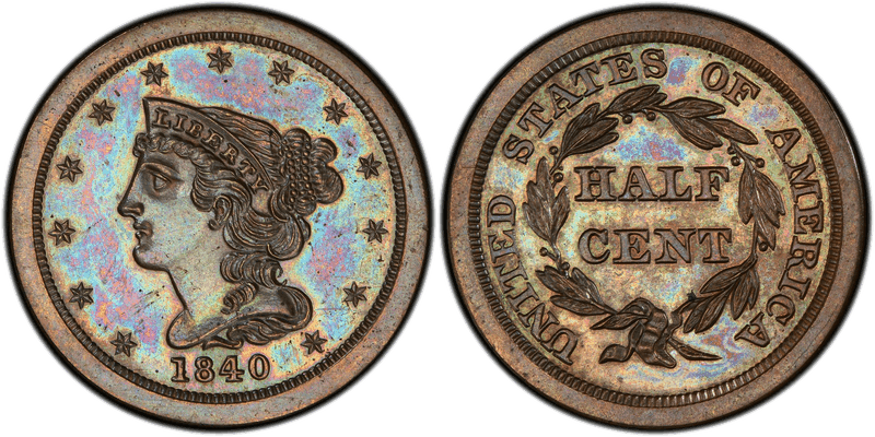 Braided Hair Half Cents 1840-1857