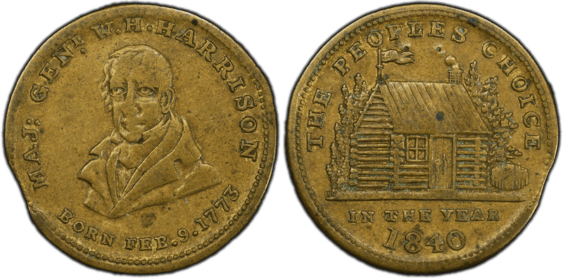 1840 Medal DeWitt WHH-1840-54 Brass Maj. Gen. W.H. Harrison Campaign
