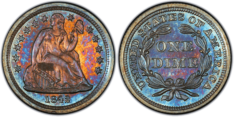 1842 Proof Seated Liberty Dime