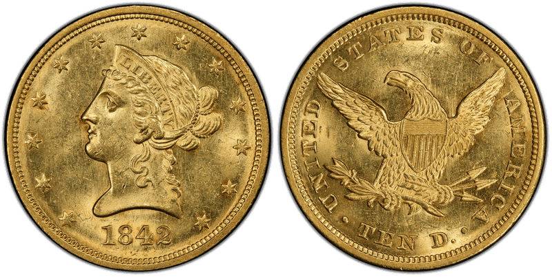 1842 Liberty Head Eagle - Large Date