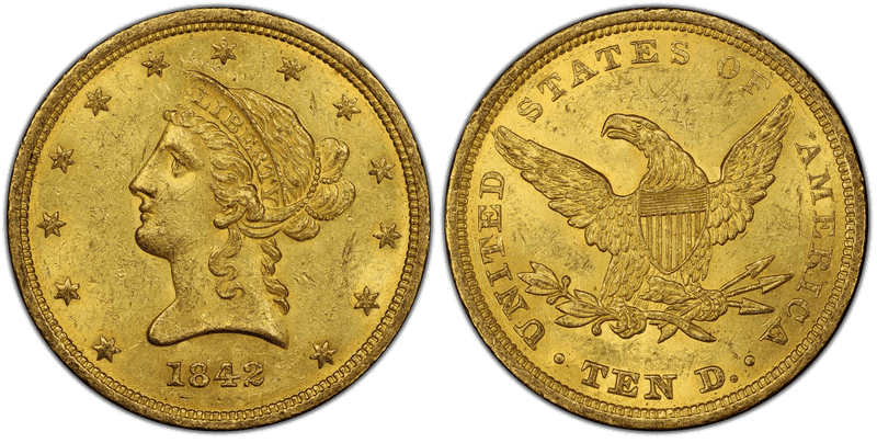 1842 Liberty Head Eagle - Small Date