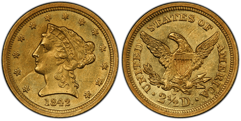1842 (O) Liberty Head Quarter Eagle