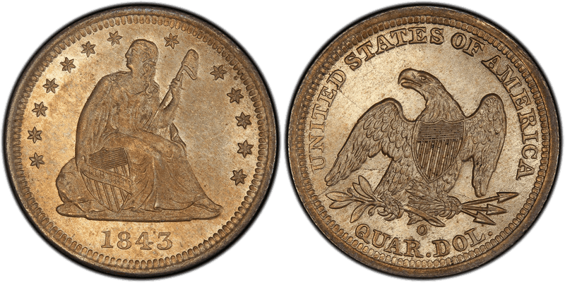 1843 Seated Liberty Quarter
