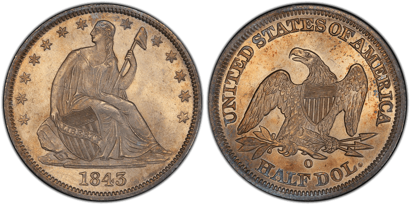 1843 Seated Liberty Half Dollar