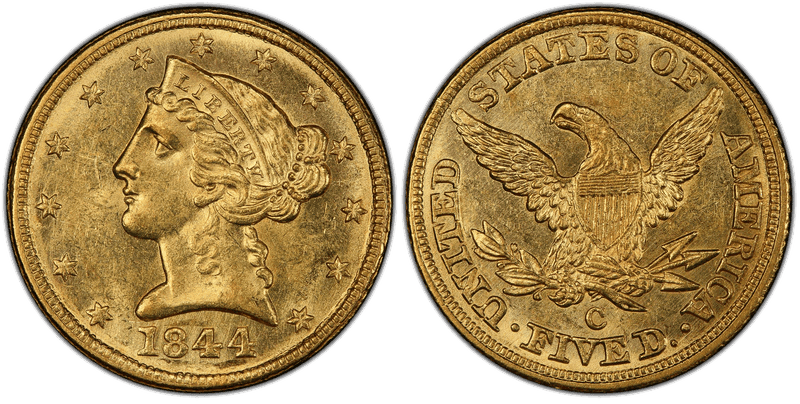 1844 Liberty Head Half Eagle
